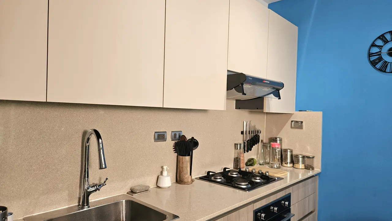 Estrella Dominicus: Living room and kitchen